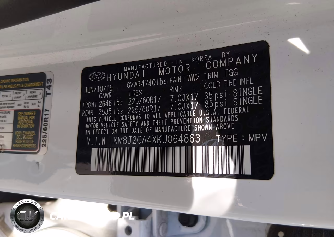 2019 Hyundai Tucson Se VIN:KM8J2CA4XKU064863 - 9