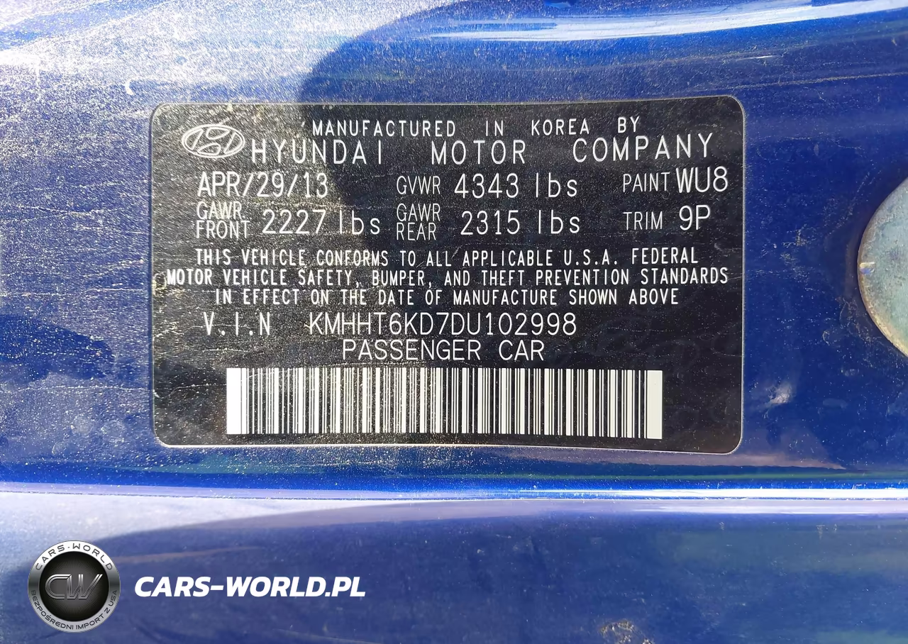 2013 Hyundai Genesis 2.0T VIN:KMHHT6KD7DU102998 - 9