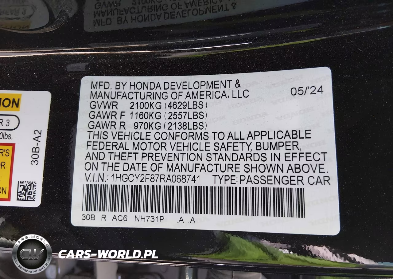 2024 Honda Accord Hybrid Touring VIN:1HGCY2F87RA068741 - 9