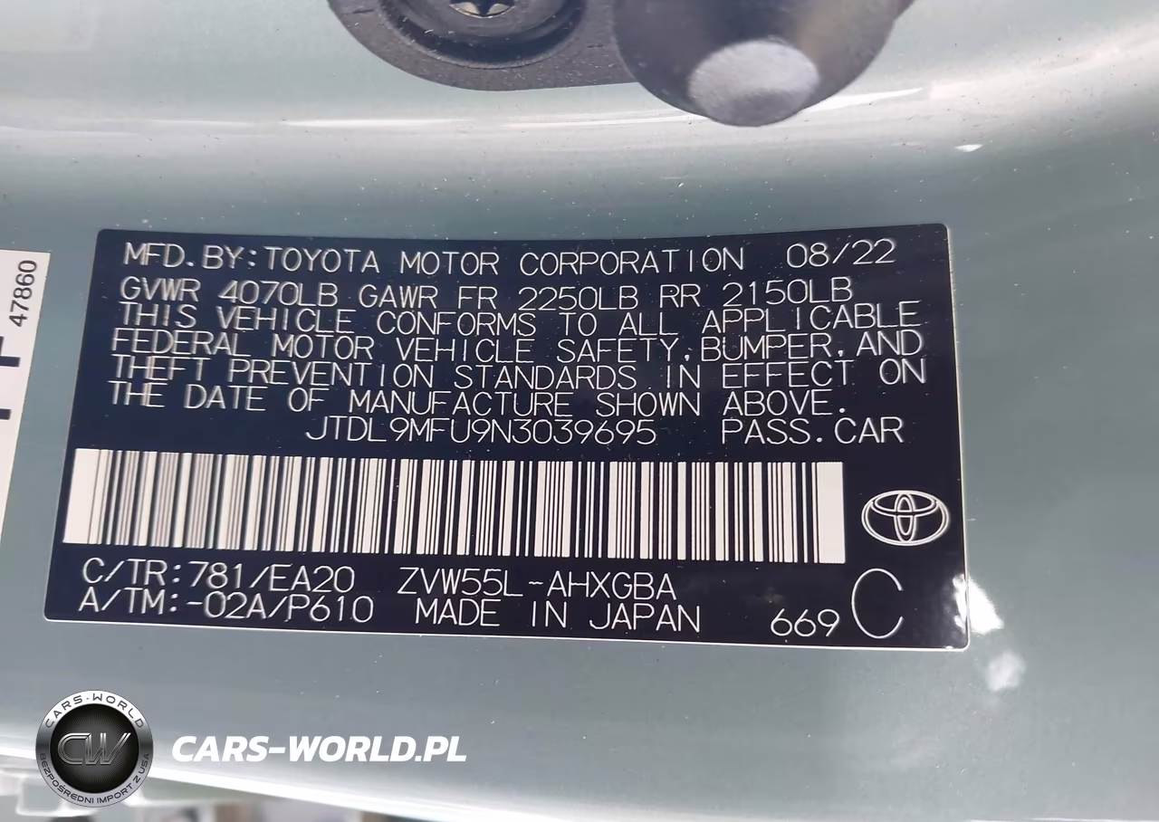 2022 Toyota Prius Xle Awd-E VIN:JTDL9MFU9N3039695 - 9