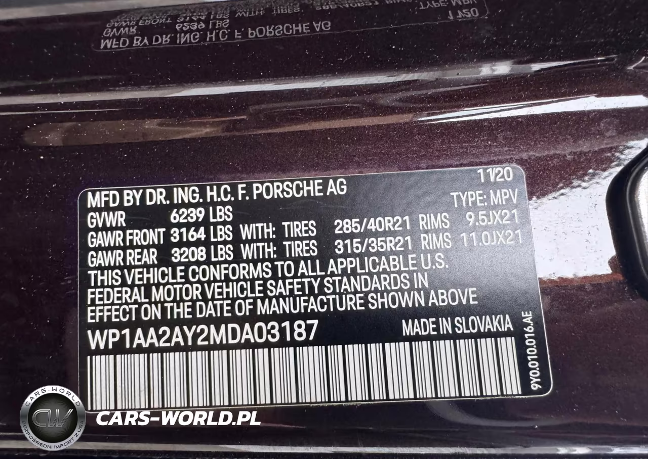 2021 Porsche Cayenne VIN:WP1AA2AY2MDA03187 - 9