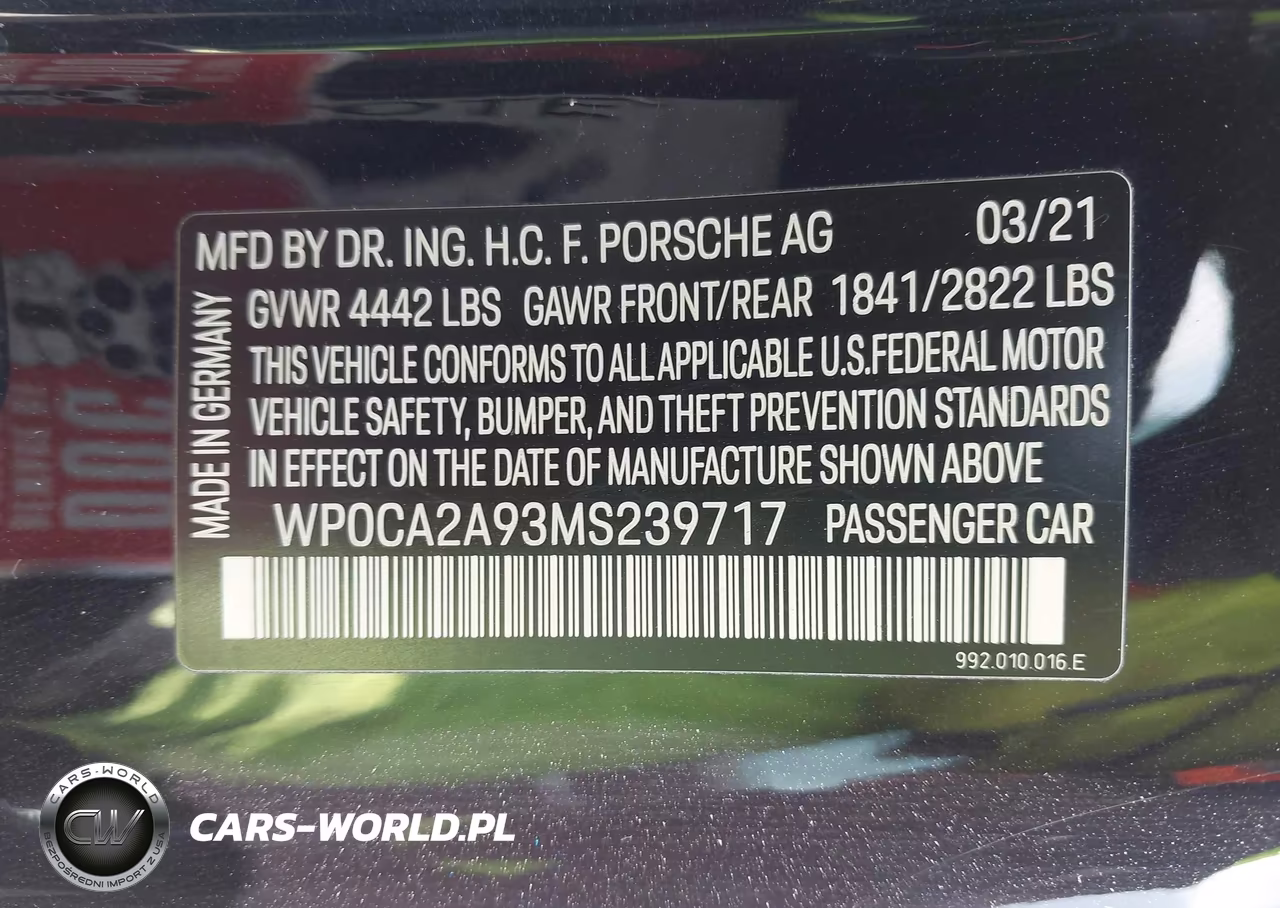 2021 Porsche 911 Carrera 4 -Carrera VIN:WP0CA2A93MS239717 - 9