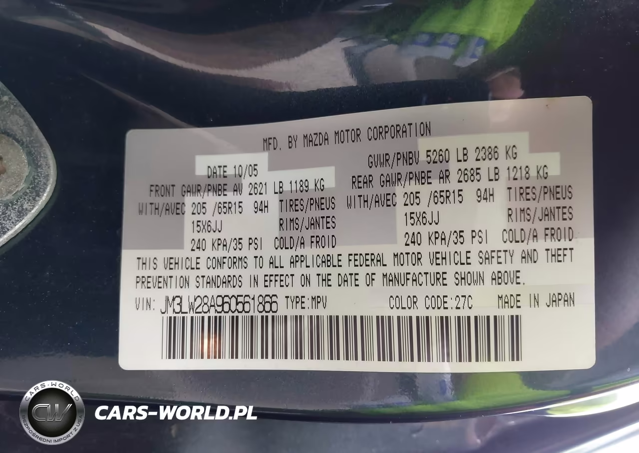 2006 Mazda Mpv Lx-Sv VIN:JM3LW28A960561866 - 9