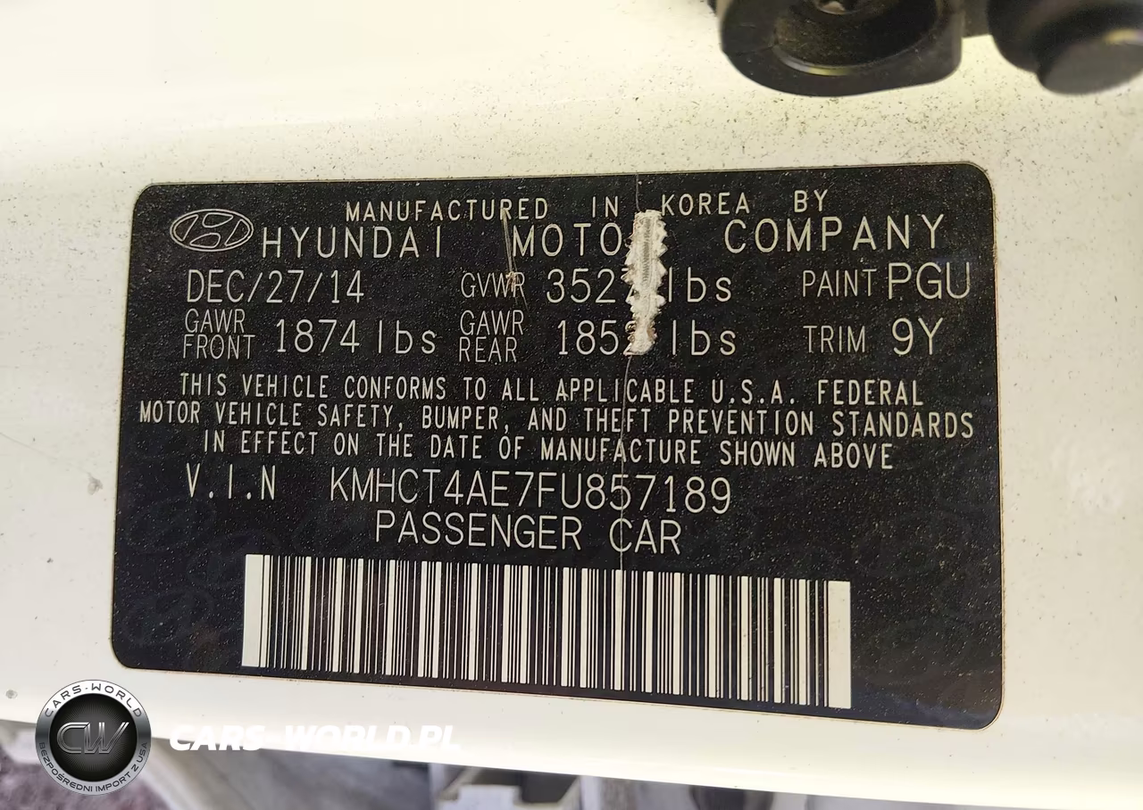 2015 Hyundai Accent Gls VIN:KMHCT4AE7FU857189 - 9