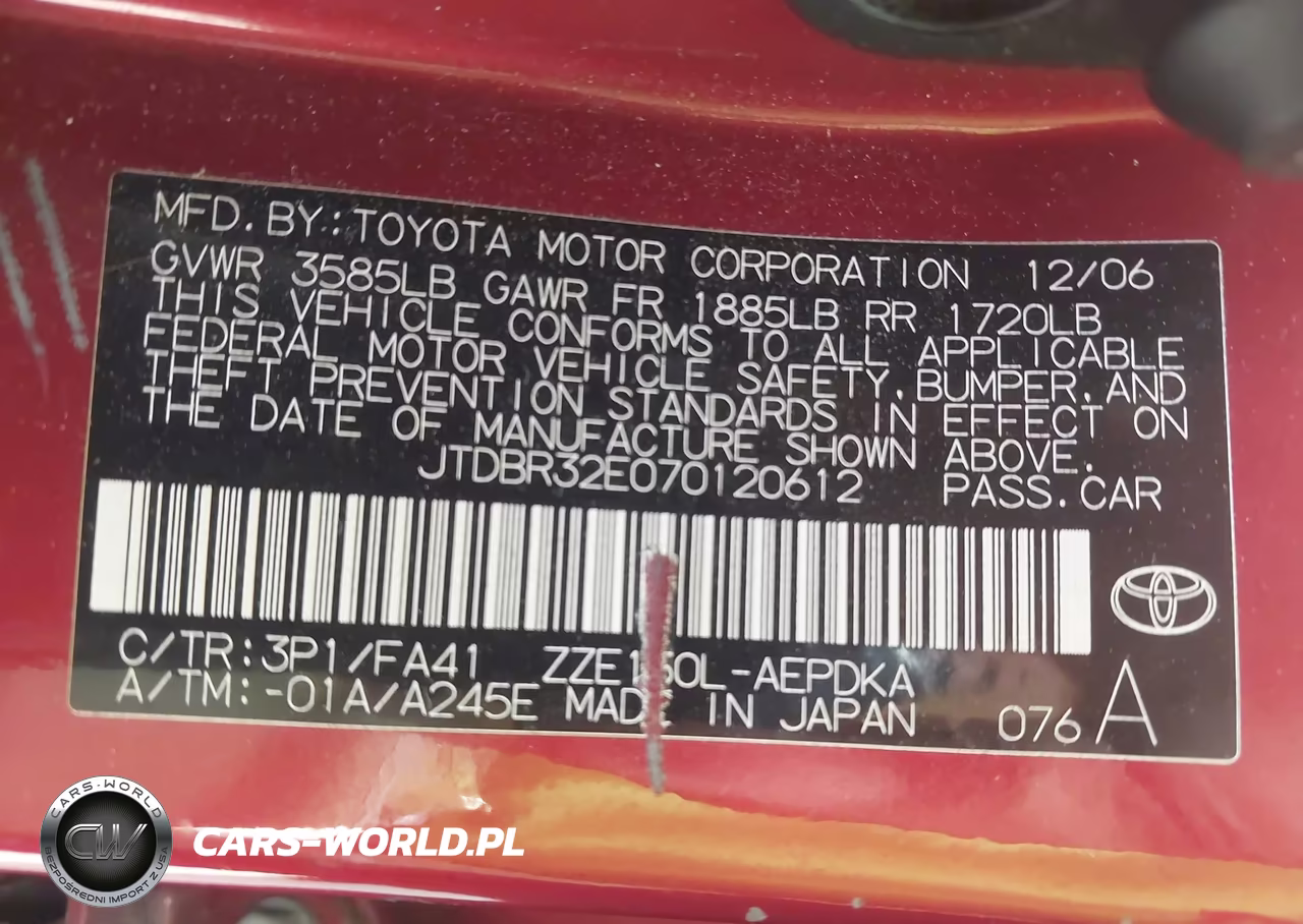 2007 Toyota Corolla Ce VIN:JTDBR32E070120612 - 9