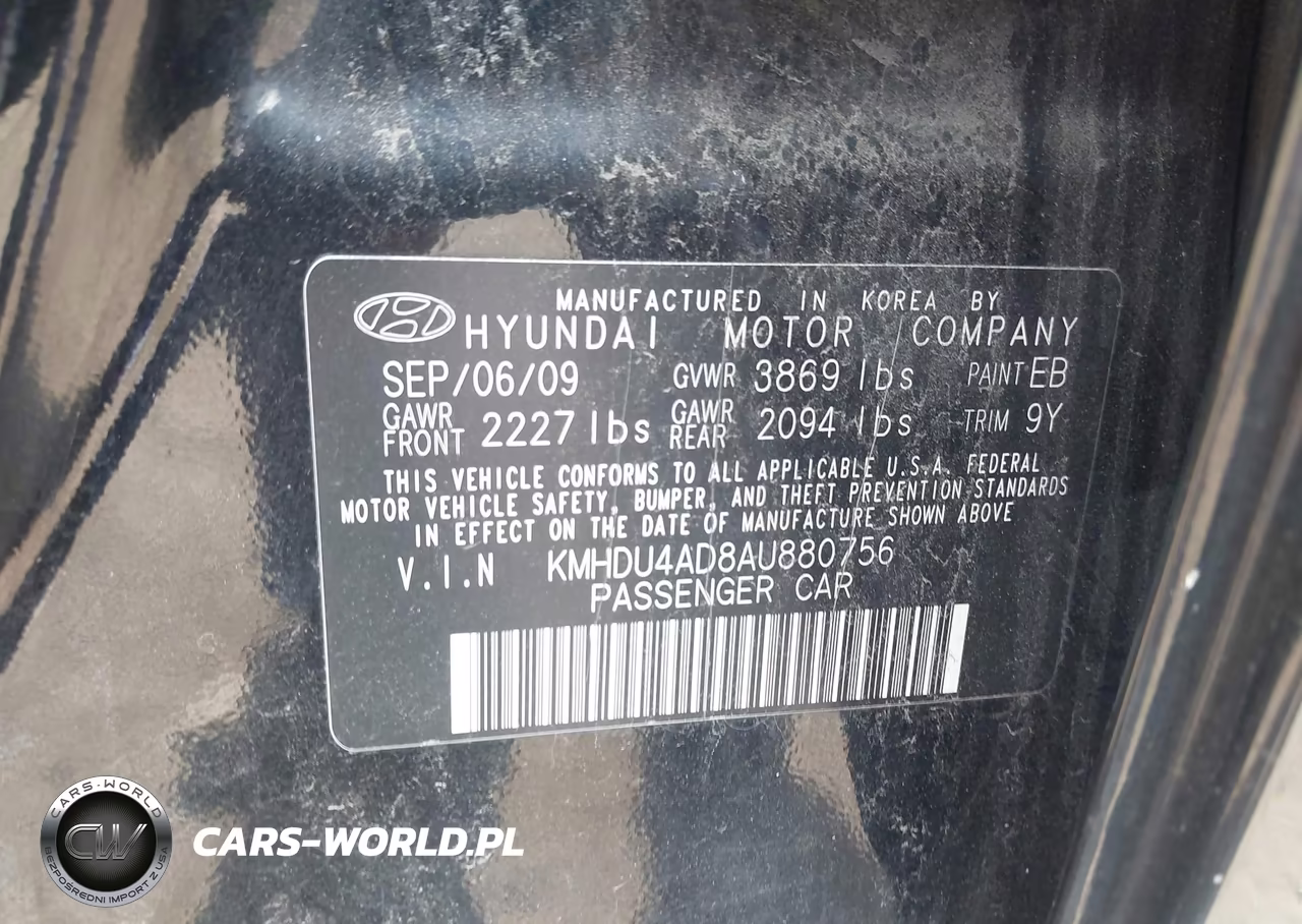 2010 Hyundai Elantra Gls VIN:KMHDU4AD8AU880756 - 9
