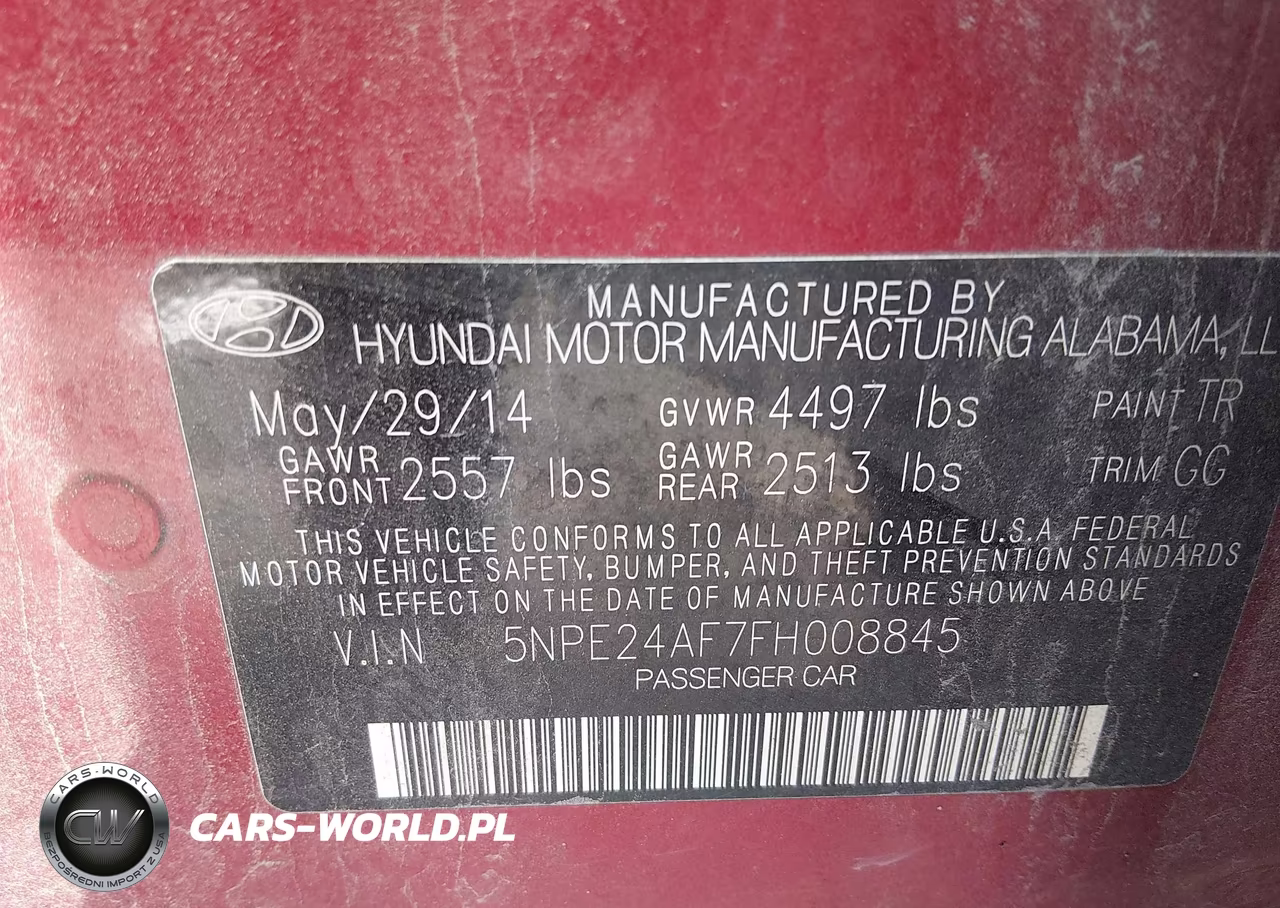 2015 Hyundai Sonata Se VIN:5NPE24AF7FH008845 - 9