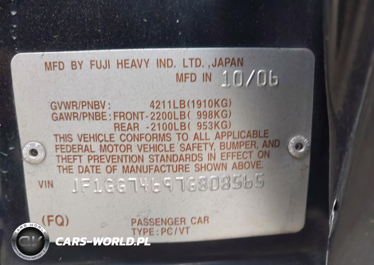 2007 Subaru Impreza Wrx Limited VIN:JF1GG74697G808565 - 9