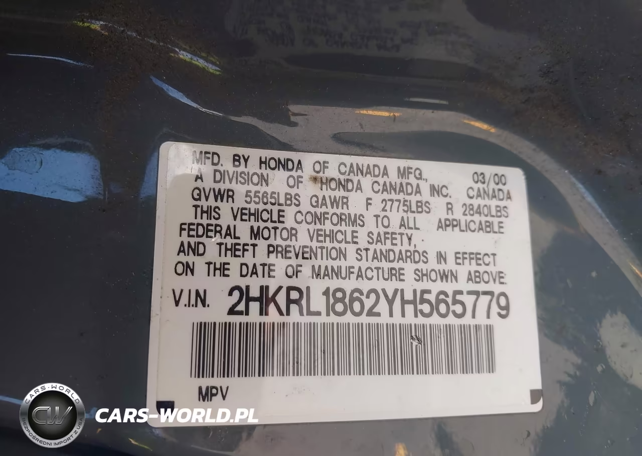 2000 Honda Odyssey Ex VIN:2HKRL1862YH565779 - 9