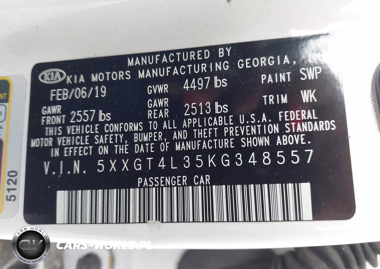 2019 Kia Optima Lx VIN:5XXGT4L35KG348557 - 9