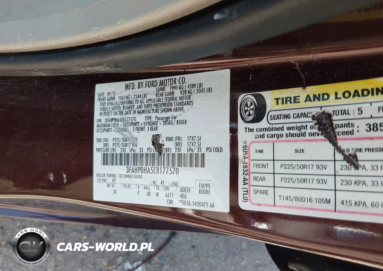 2012 Ford Fusion Se VIN:3FAHP0HA5CR177570 - 9