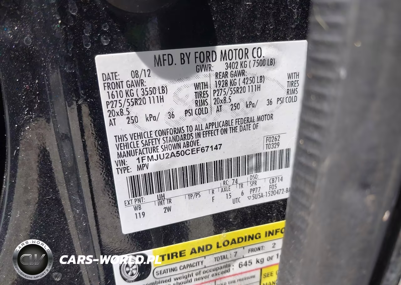 2012 Ford Expedition Limited VIN:1FMJU2A50CEF67147 - 9