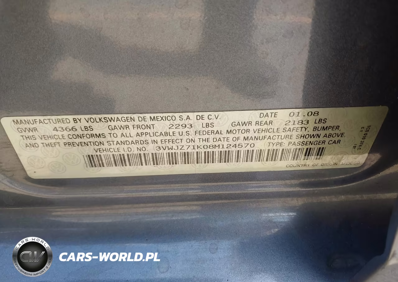 2008 Volkswagen Jetta S VIN:3VWJZ71K08M124570 - 9