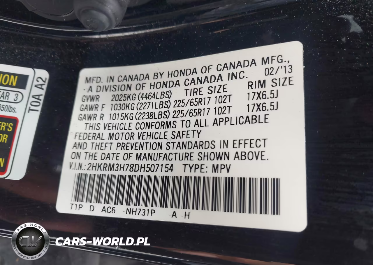 2013 Honda Cr-V Ex-L VIN:2HKRM3H78DH507154 - 9