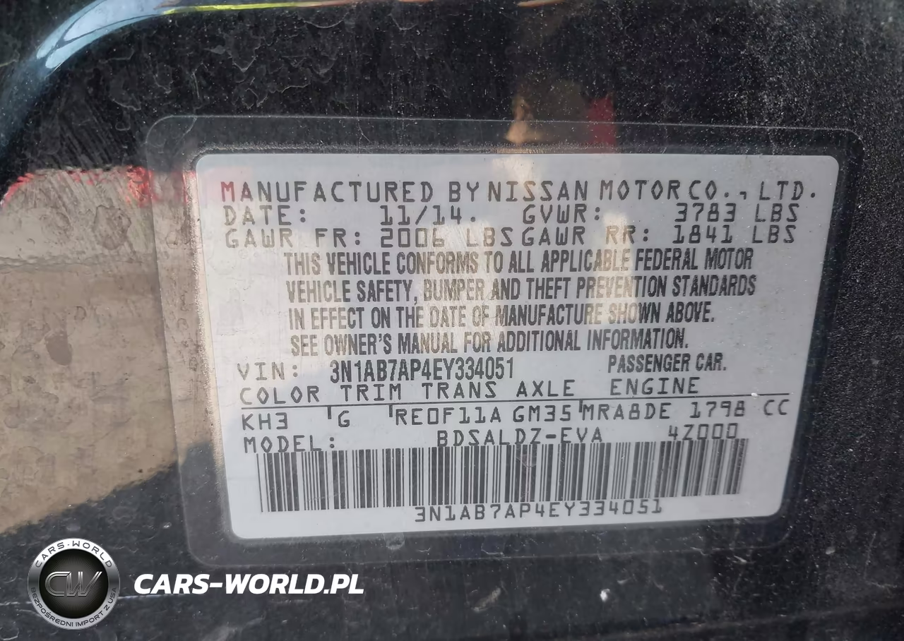 2014 Nissan Sentra Sv VIN:3N1AB7AP4EY334051 - 9