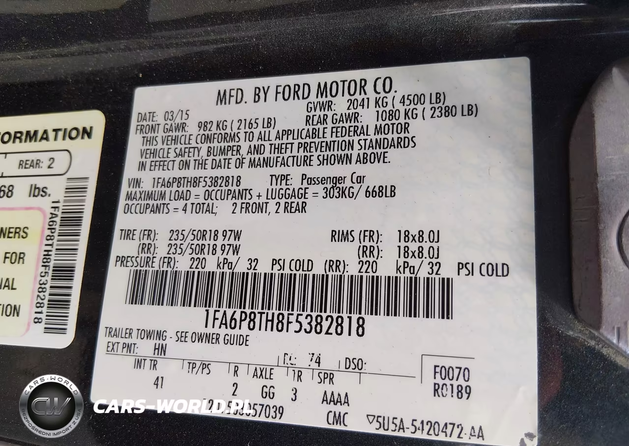 2015 Ford Mustang Ecoboost VIN:1FA6P8TH8F5382818 - 9