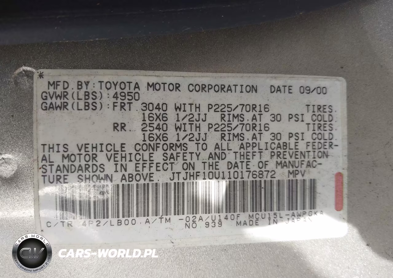 2001 Lexus Rx 300 VIN:JTJHF10U110176872 - 9