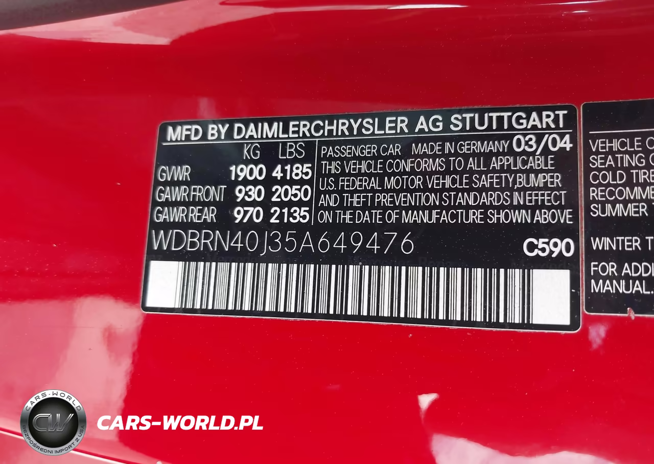 2005 Mercedes-Benz C 230 Kompressor Sport VIN:WDBRN40J35A649476 - 9