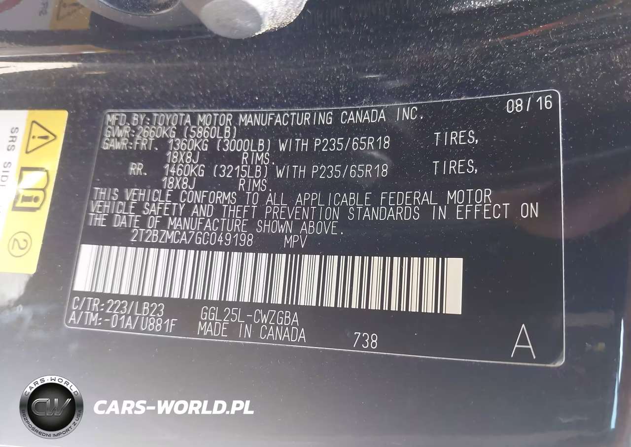 2016 Lexus Rx 350 VIN:2T2BZMCA7GC049198 - 9