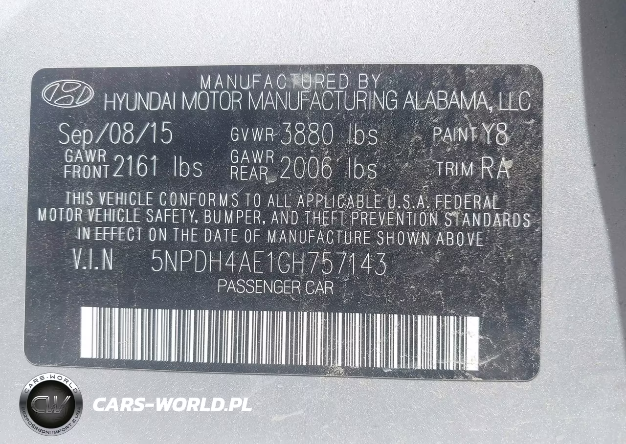 2016 Hyundai Elantra Se VIN:5NPDH4AE1GH757143 - 9