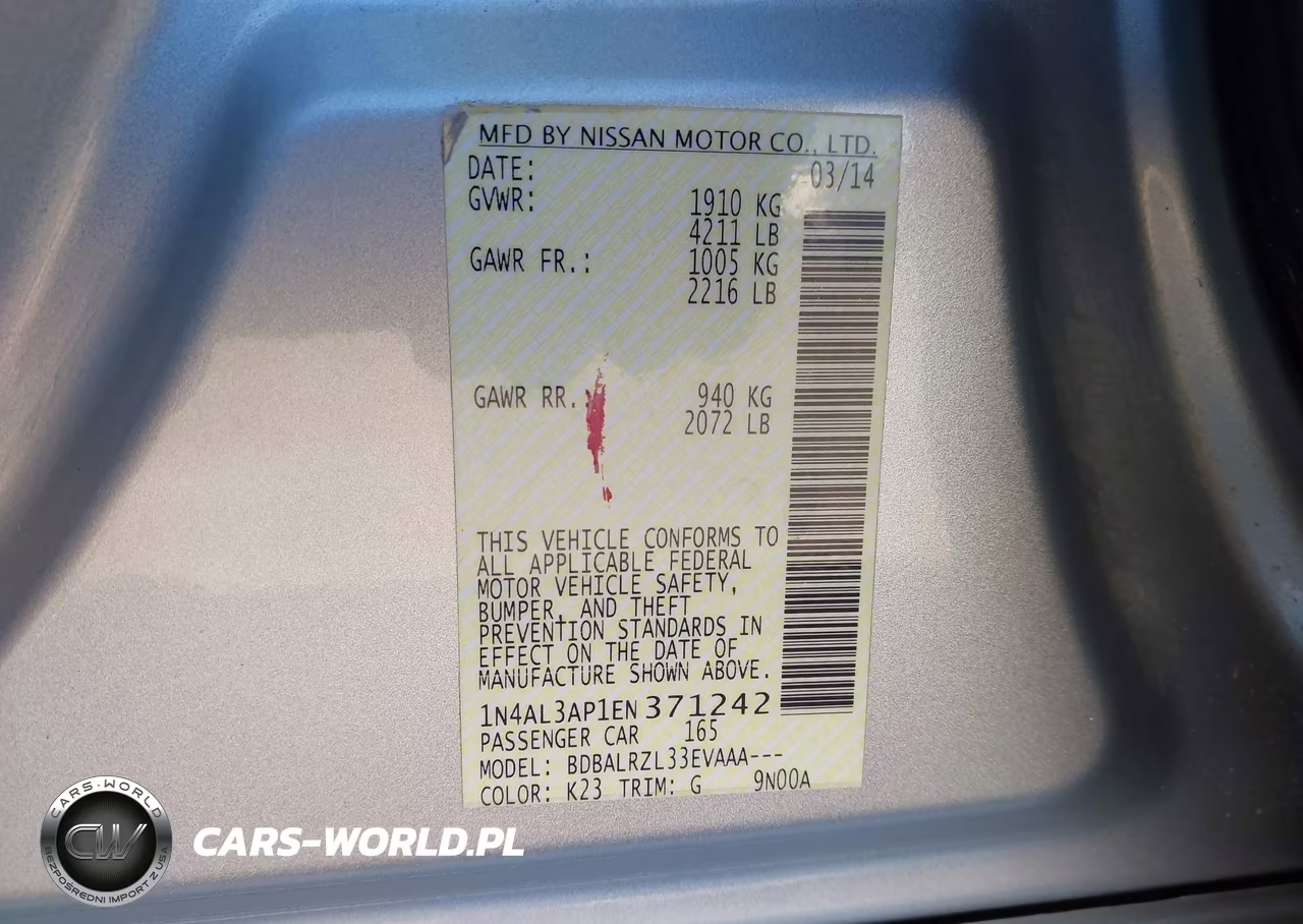 2014 Nissan Altima 2.5 S VIN:1N4AL3AP1EN371242 - 9