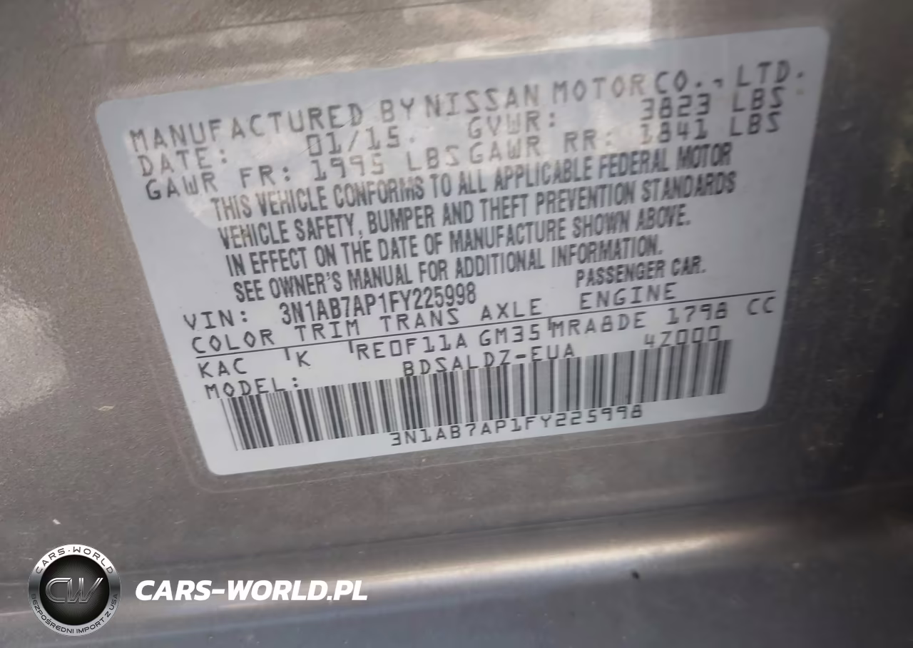 2015 Nissan Sentra Fe+ S-S-Sl-Sr-Sv VIN:3N1AB7AP1FY225998 - 9