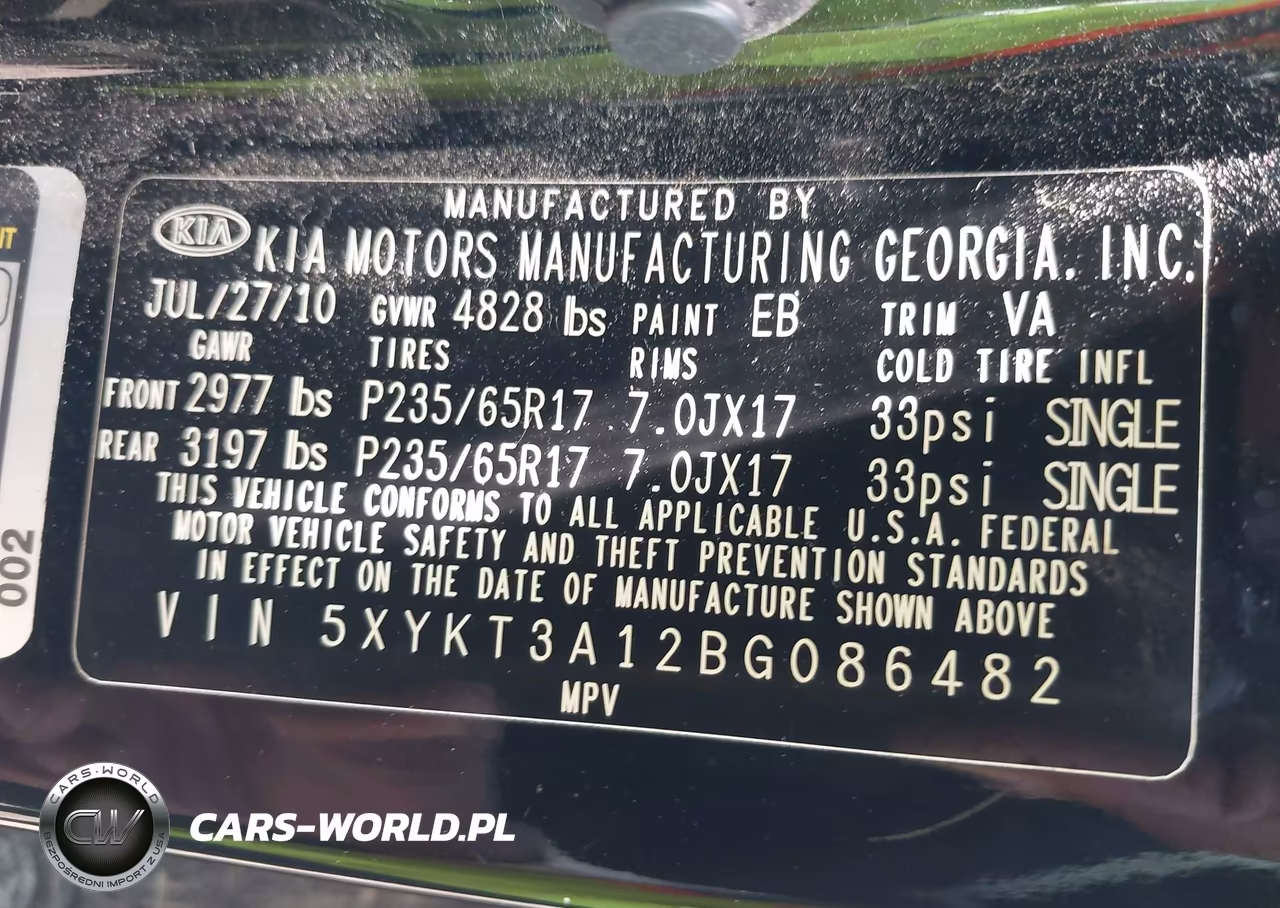2011 Kia Sorento Lx VIN:5XYKT3A12BG086482 - 9
