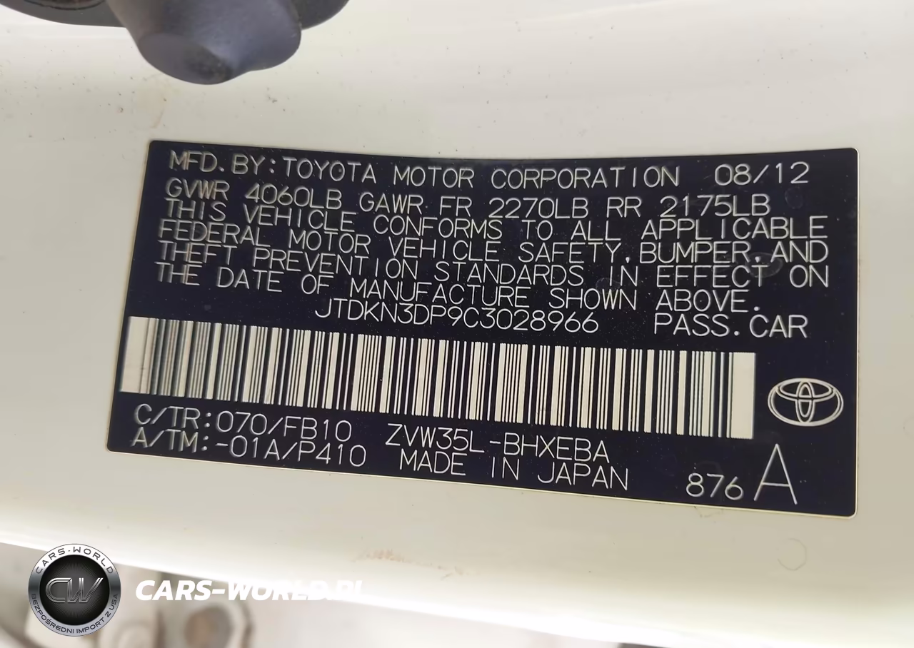 2012 Toyota Prius Plug-In VIN:JTDKN3DP9C3028966 - 9