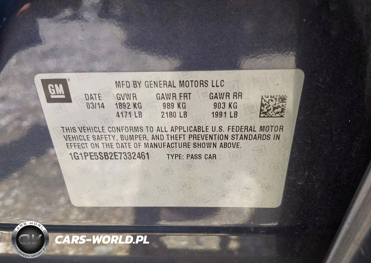 2014 Chevrolet Cruze 2Lt Auto VIN:1G1PE5SB2E7332461 - 9