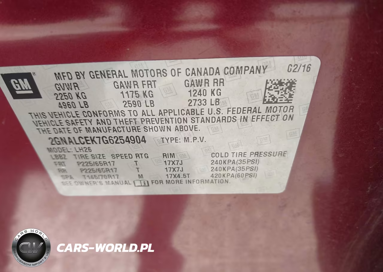 2016 Chevrolet Equinox Lt VIN:2GNALCEK7G6254904 - 9