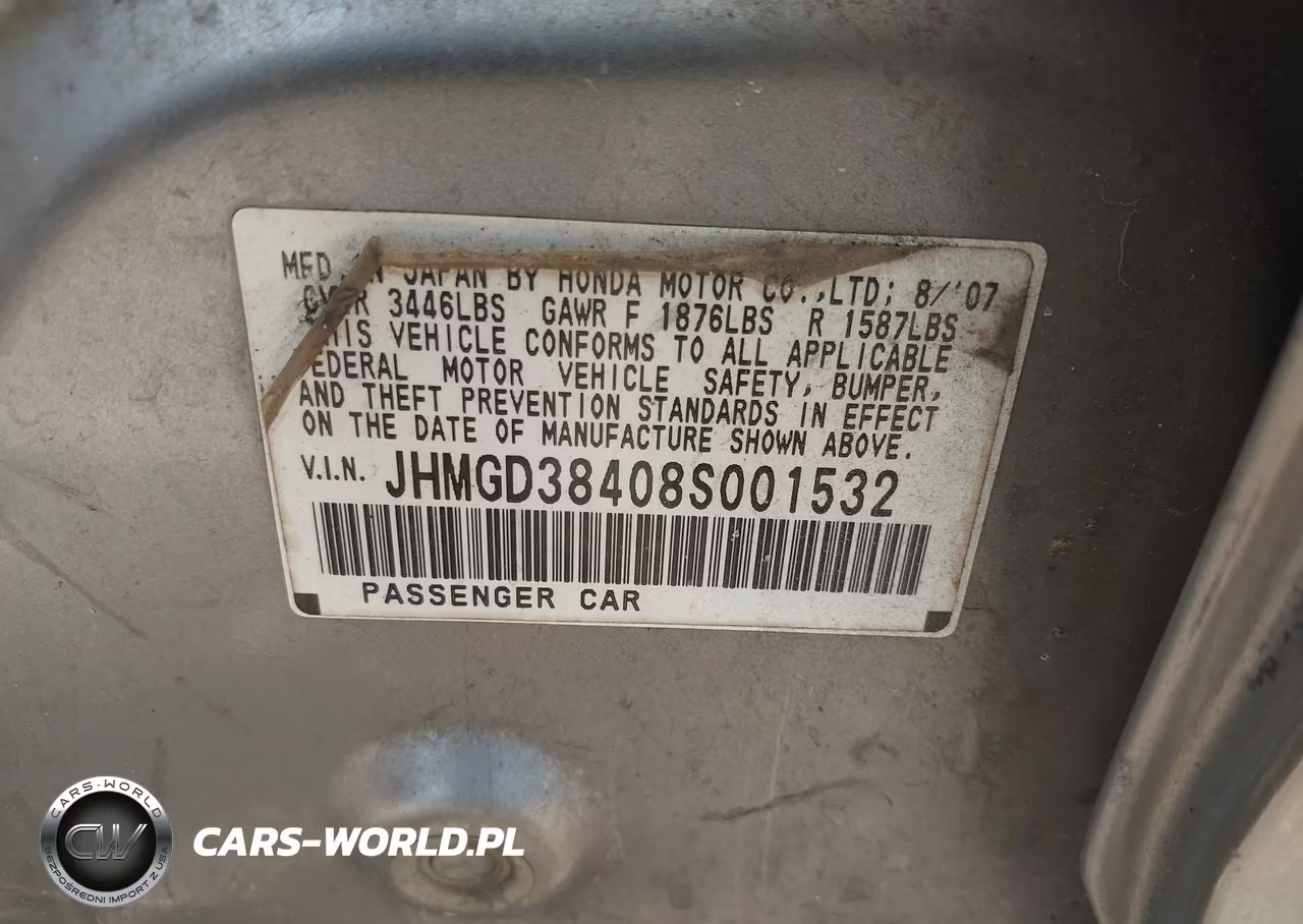 2008 Honda Fit VIN:JHMGD38408S001532 - 9