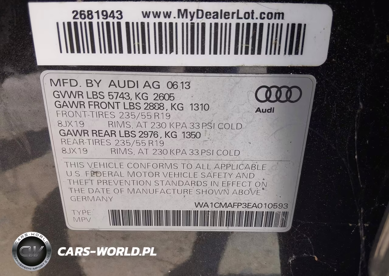 2014 Audi Q5 3.0 Tdi Premium Plus VIN:WA1CMAFP3EA010593 - 9