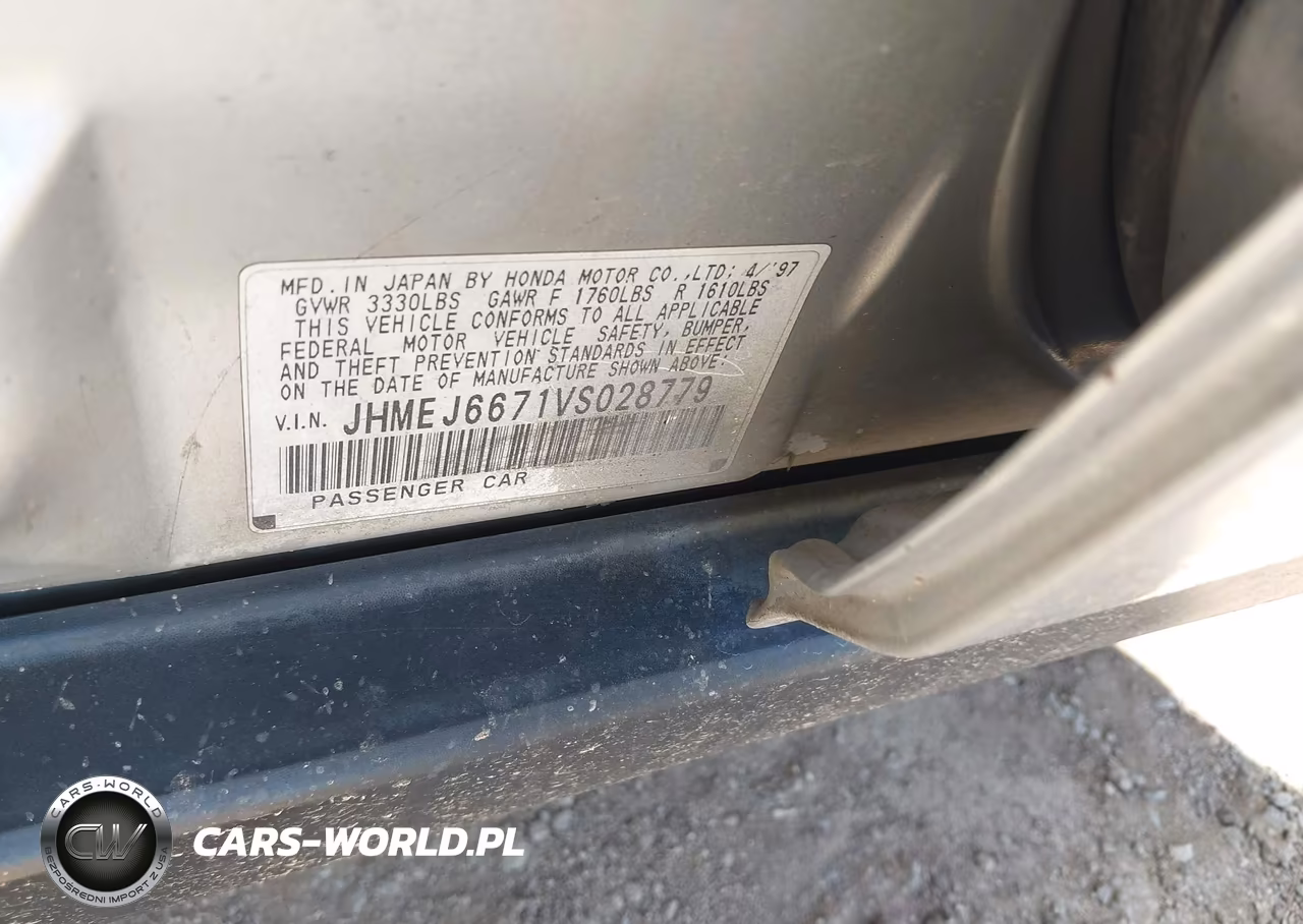 1997 Honda Civic Lx VIN:JHMEJ6671VS028779 - 9