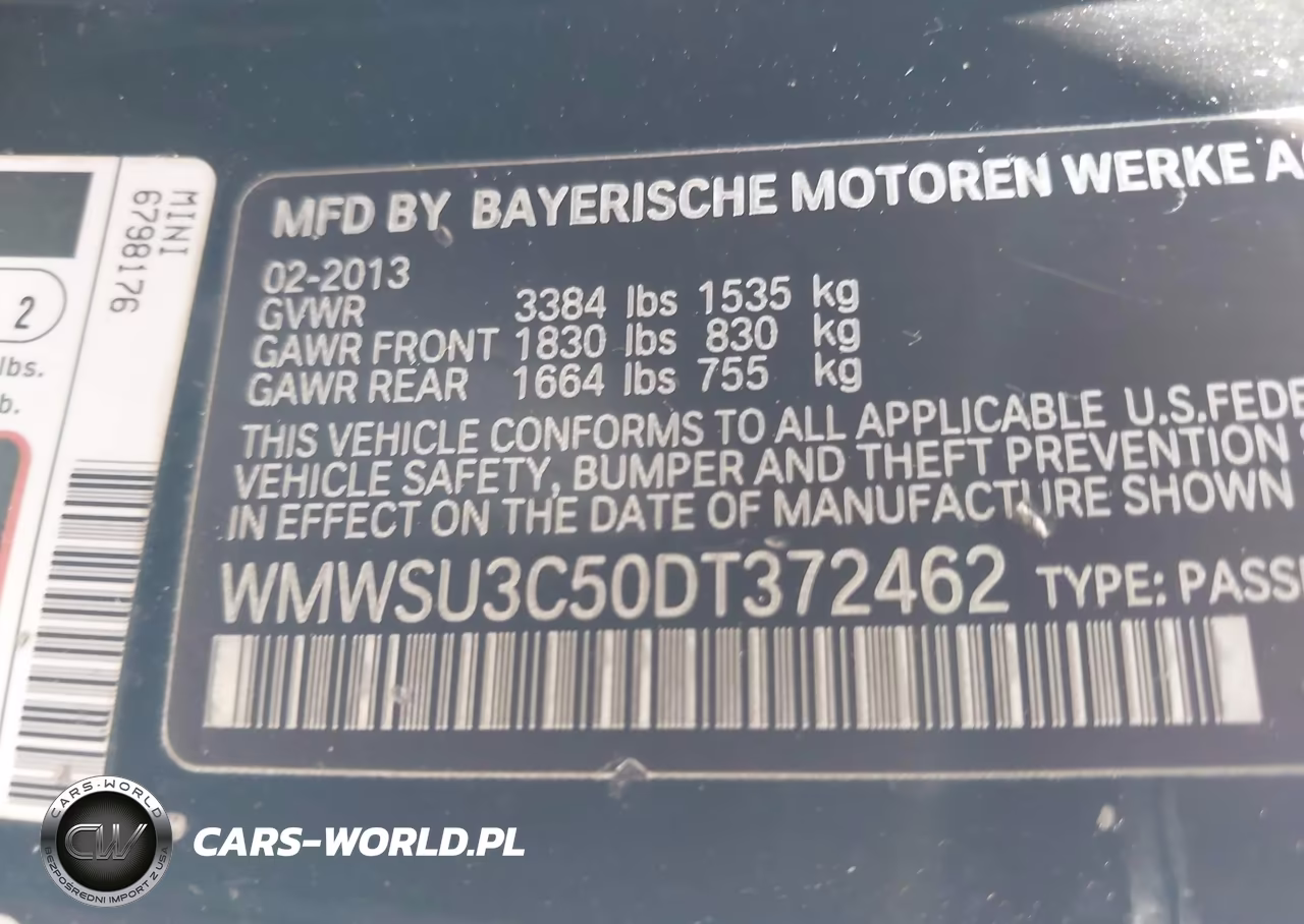 2013 Mini Hardtop Cooper VIN:WMWSU3C50DT372462 - 9