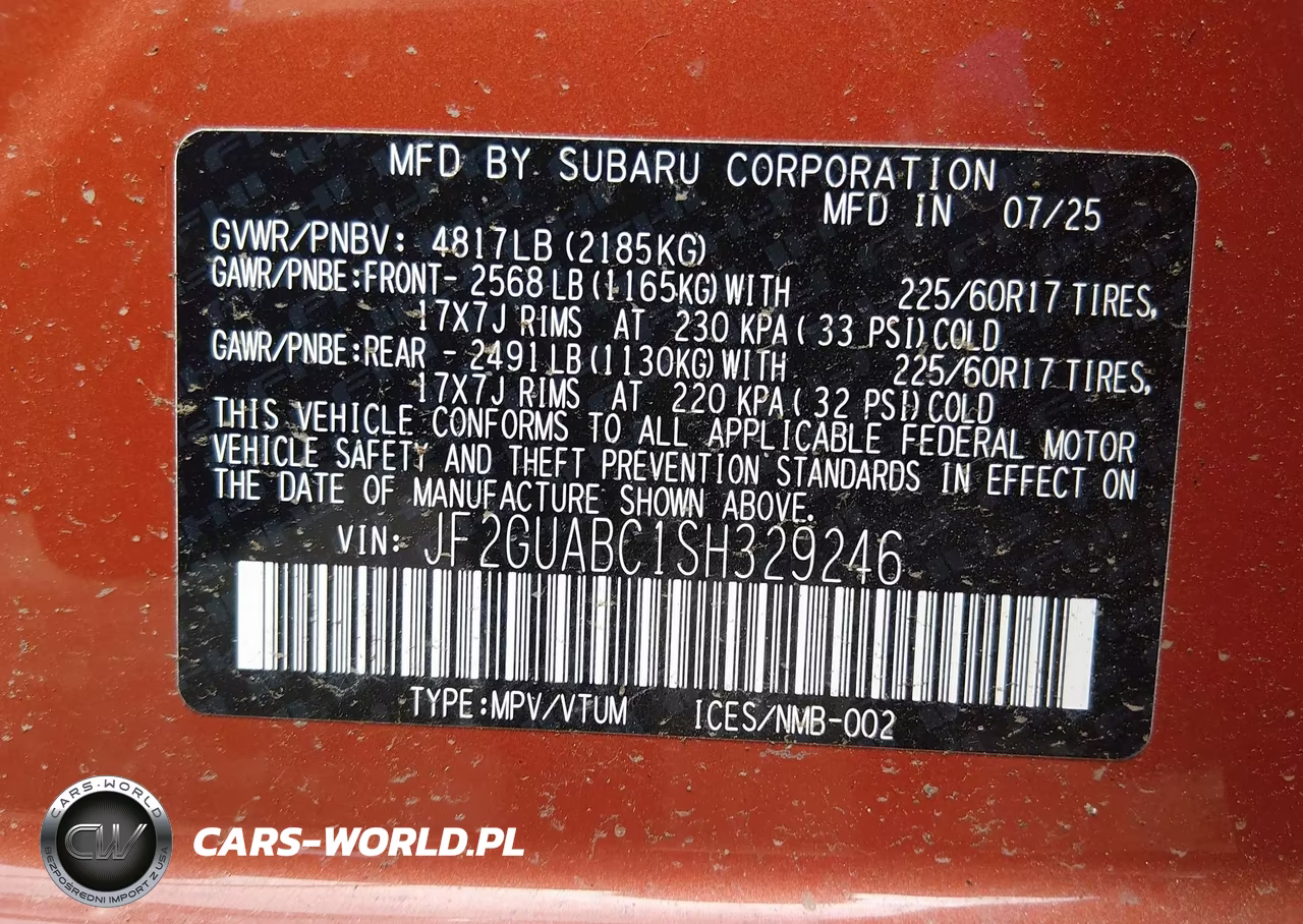 2025 Subaru Crosstrek VIN:JF2GUABC1SH329246 - 9