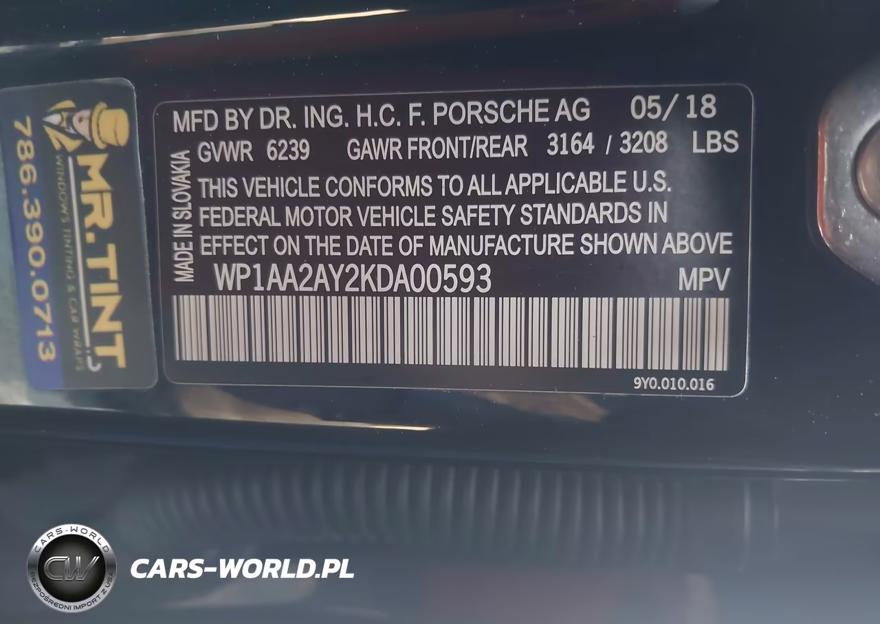 2019 Porsche Cayenne VIN:WP1AA2AY2KDA00593 - 9