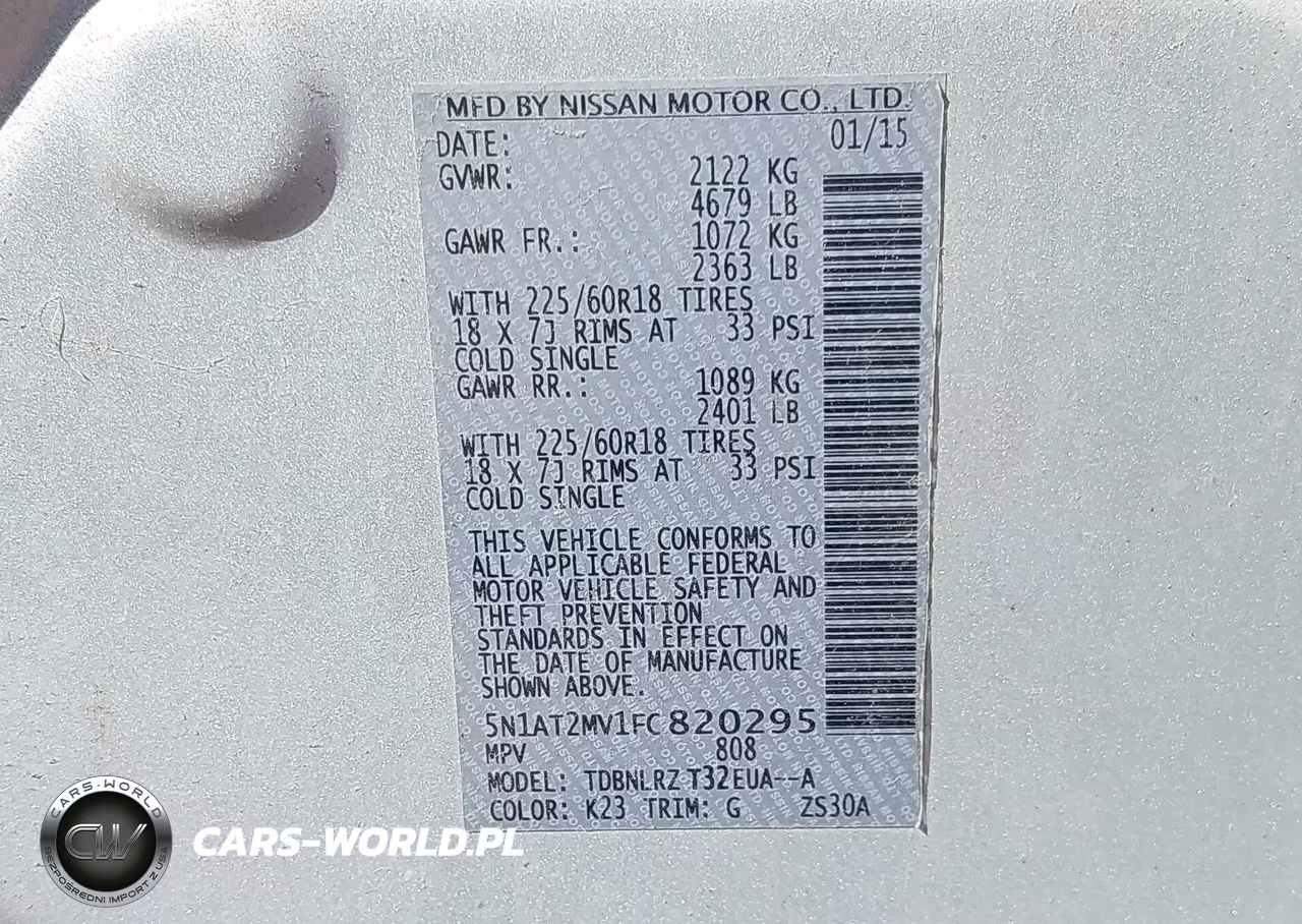 2015 Nissan Rogue Sl VIN:5N1AT2MV1FC820295 - 9