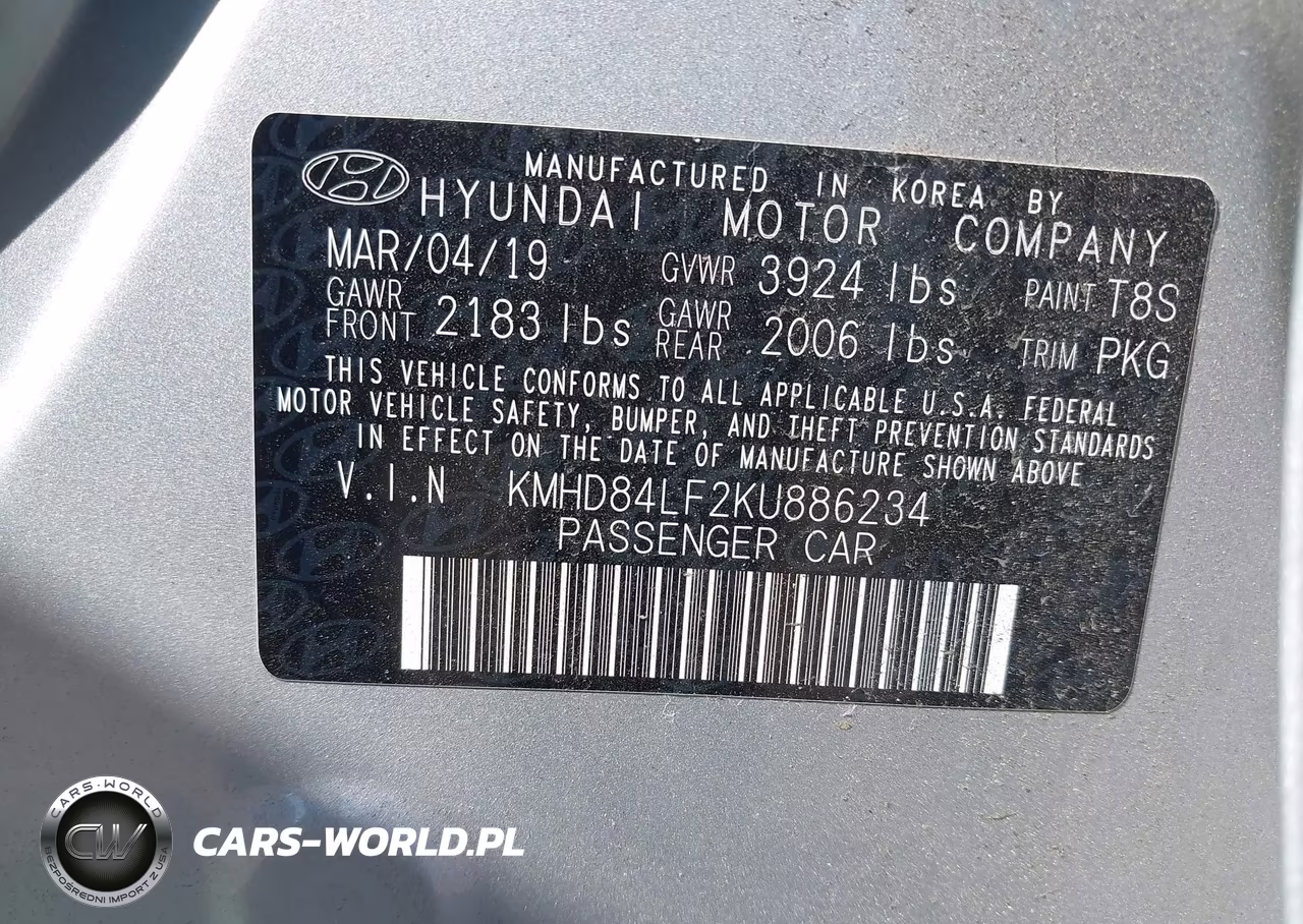 2019 Hyundai Elantra Value Edition VIN:KMHD84LF2KU886234 - 9