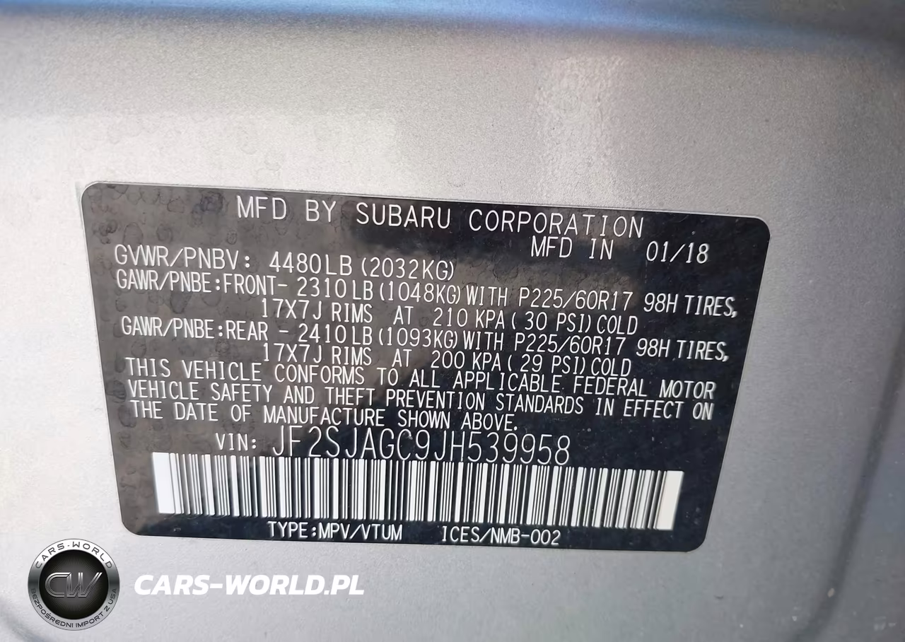 2018 Subaru Forester 2.5I Premium VIN:JF2SJAGC9JH539958 - 9