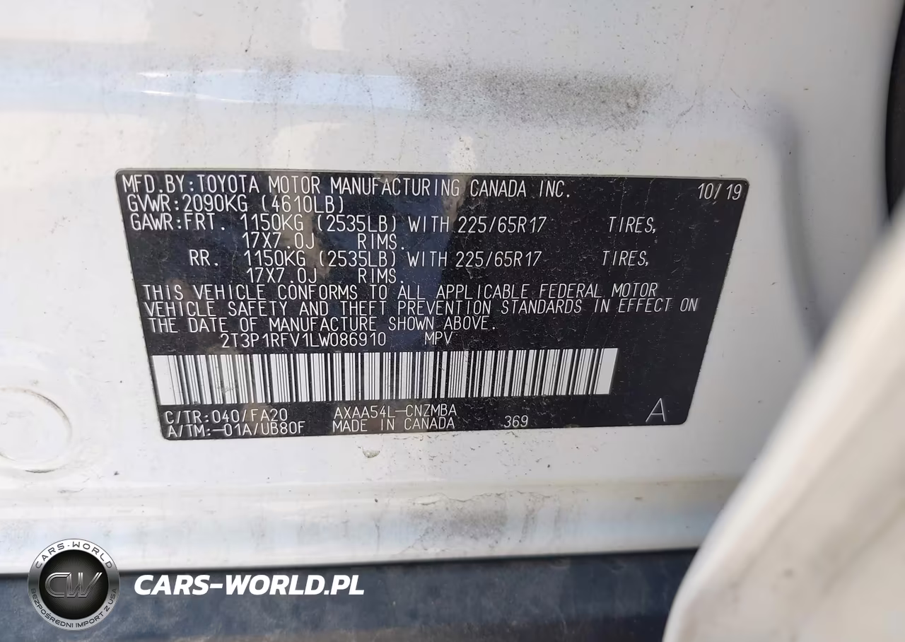2020 Toyota Rav4 Xle VIN:2T3P1RFV1LW086910 - 9