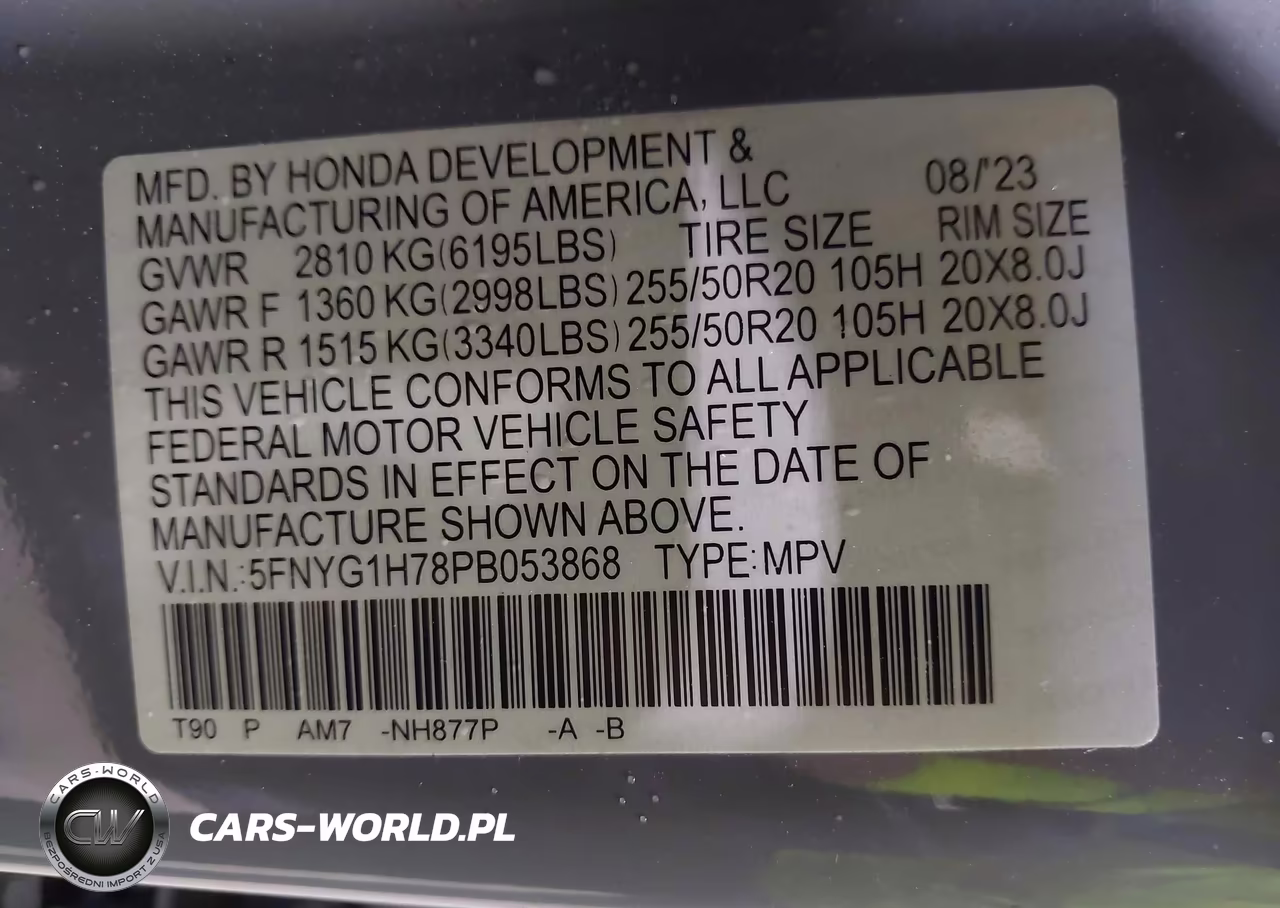 2023 Honda Pilot Awd Touring VIN:5FNYG1H78PB053868 - 9