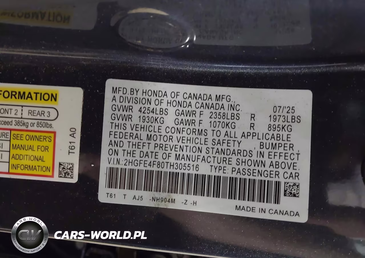 2026 Honda Civic Hybrid Sport-Sport Touring VIN:2HGFE4F80TH305516 - 9