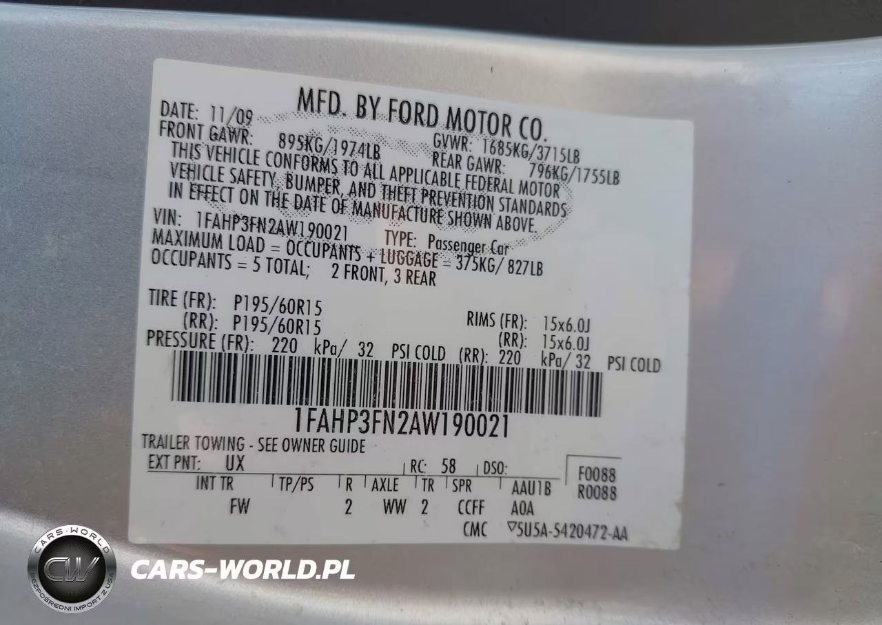 2010 Ford Focus Se VIN:1FAHP3FN2AW190021 - 9