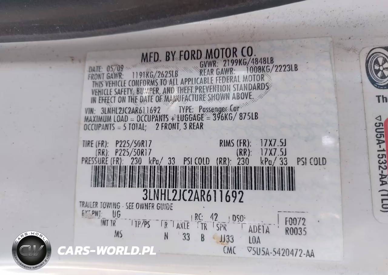 2010 Lincoln Mkz VIN:3LNHL2JC2AR611692 - 9