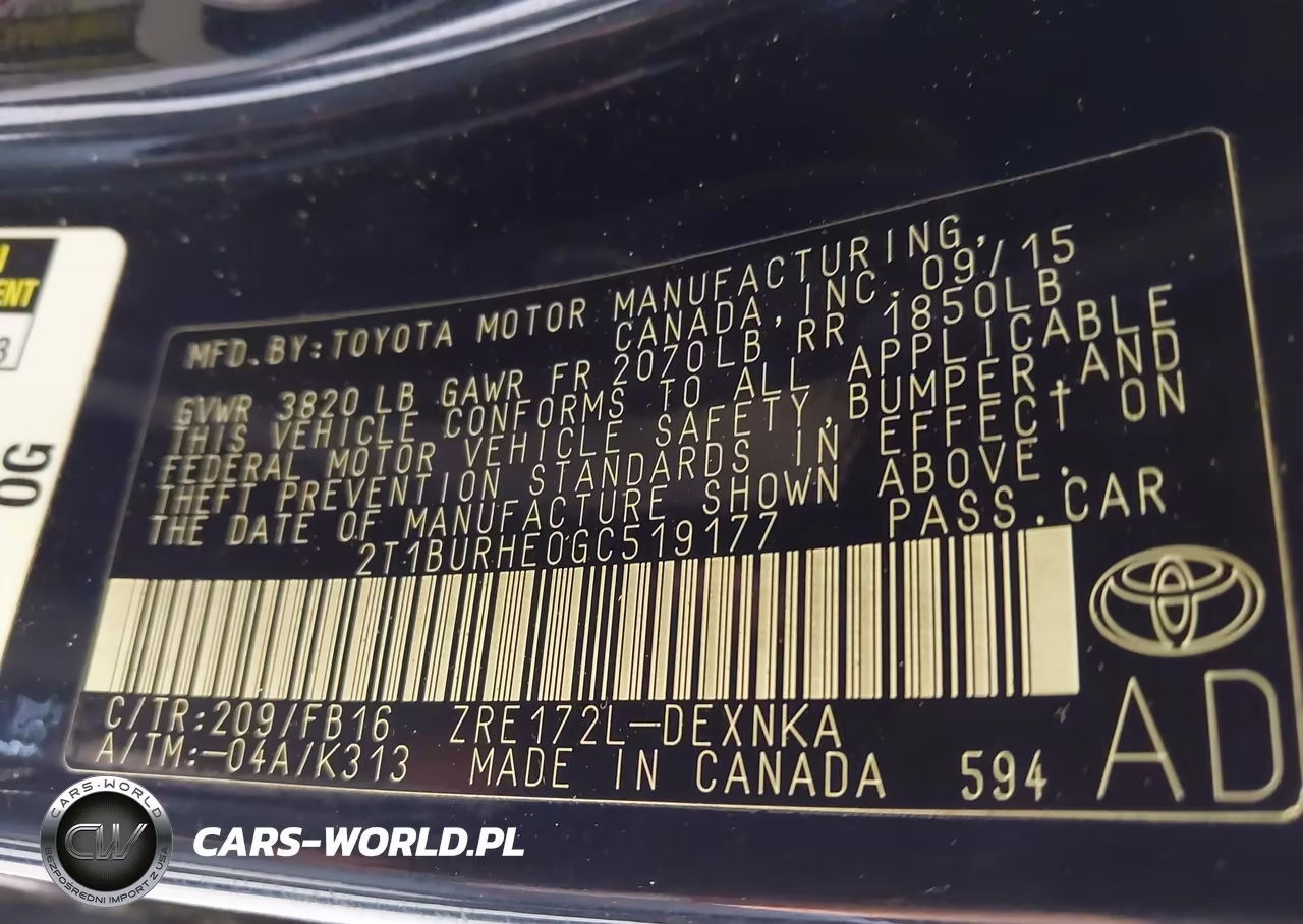 2016 Toyota Corolla Le VIN:2T1BURHE0GC519177 - 9