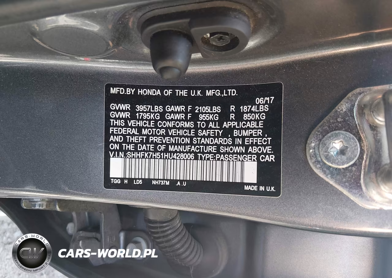 2017 Honda Civic Ex VIN:SHHFK7H51HU428006 - 9