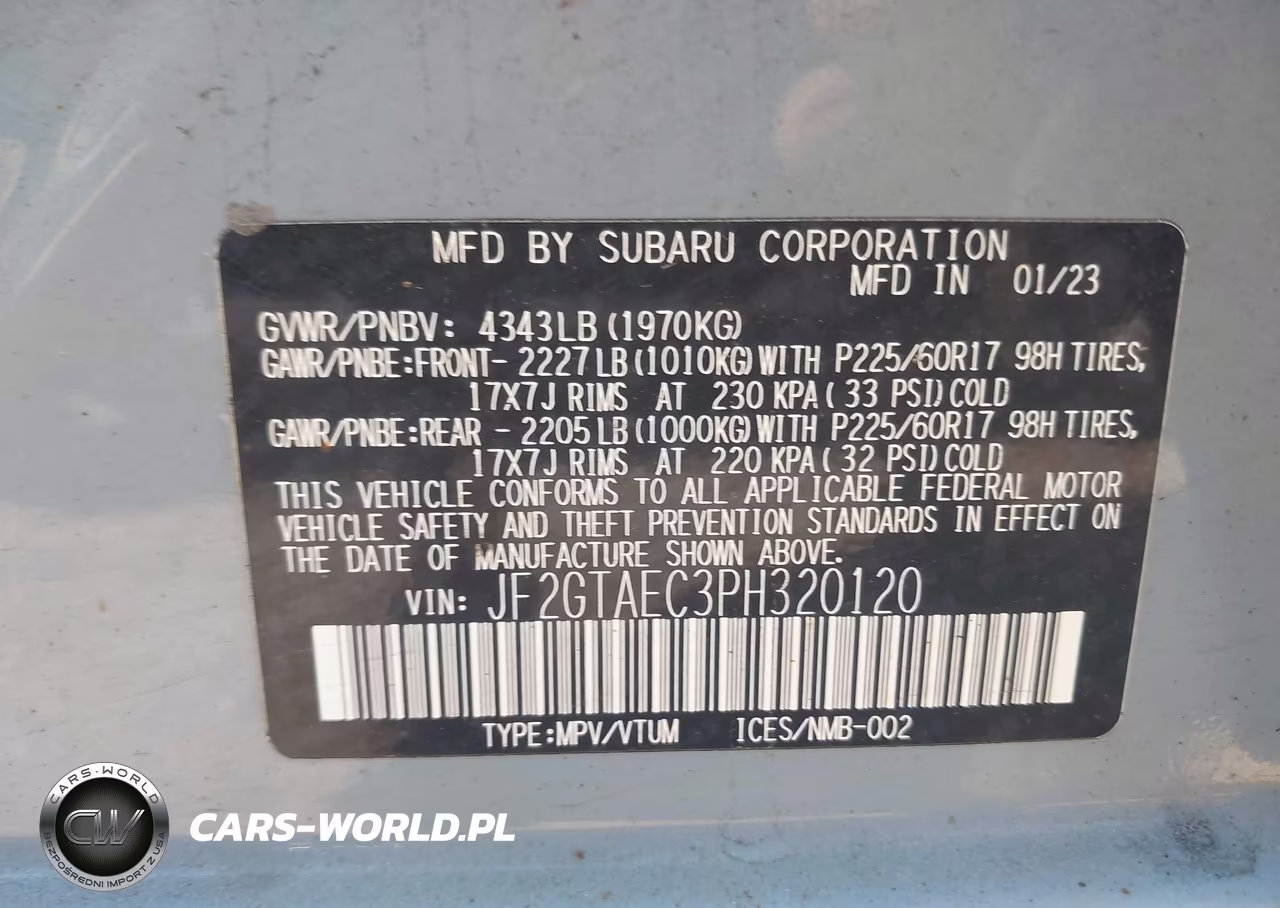 2023 Subaru Crosstrek Premium VIN:JF2GTAEC3PH320120 - 9