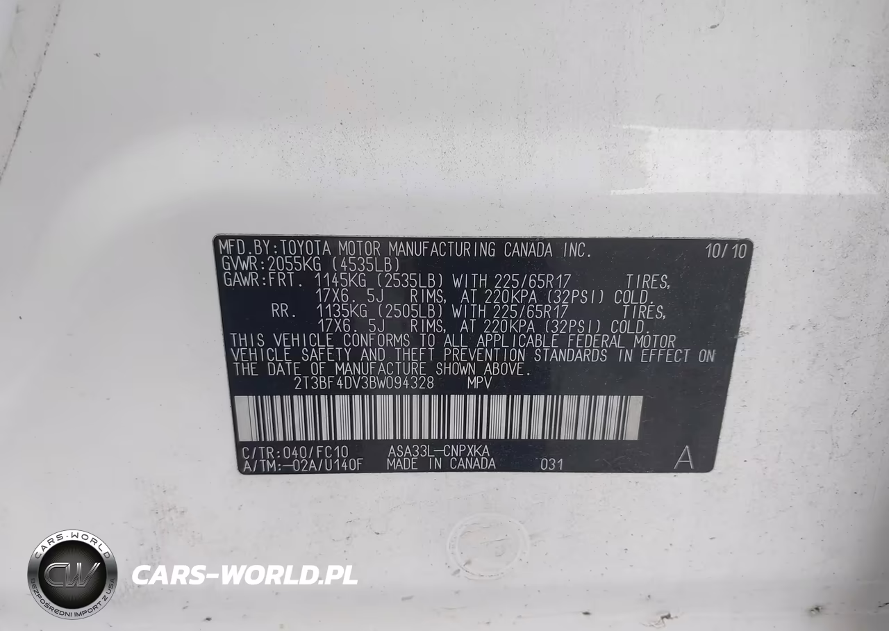 2011 Toyota Rav4 VIN:2T3BF4DV3BW094328 - 9