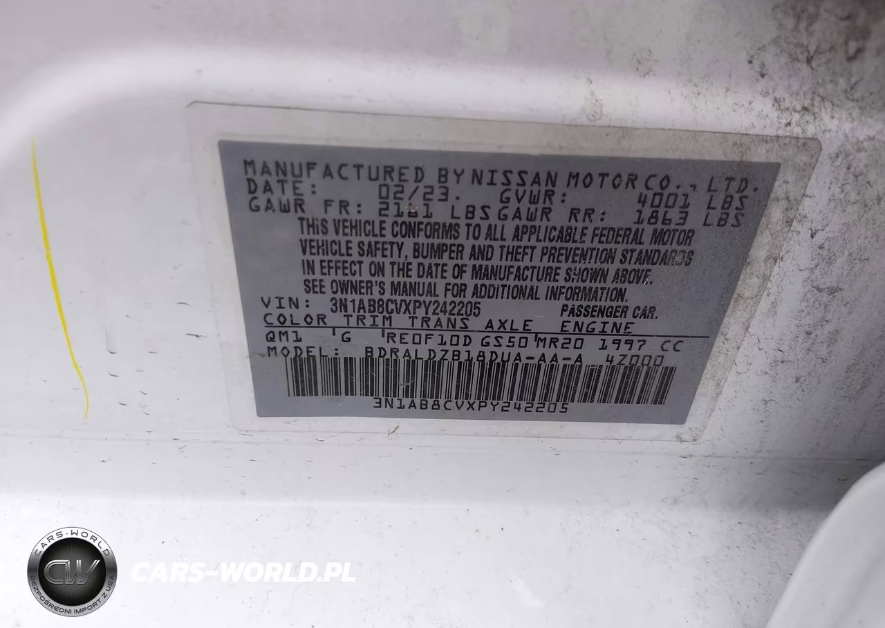 2023 Nissan Sentra Sv Xtronic Cvt VIN:3N1AB8CVXPY242205 - 9