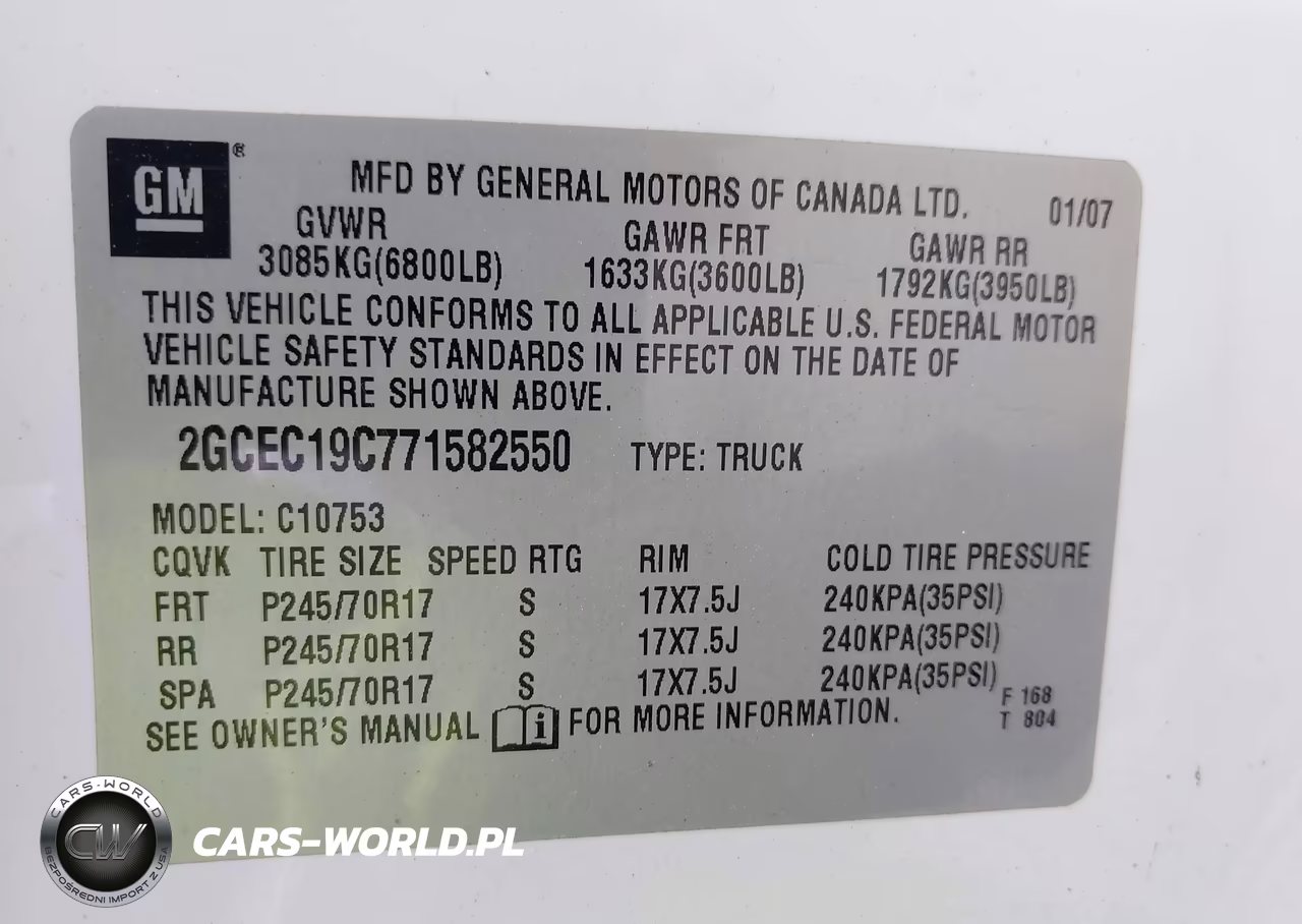2007 Chevrolet Silverado 1500 Work Truck VIN:2GCEC19C771582550 - 9